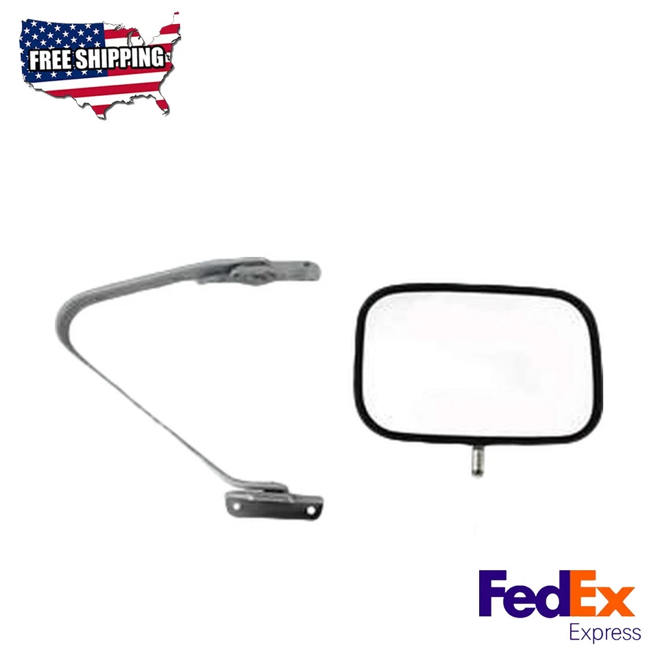 Espelho cromado driver lateral compatível com 1987-1991 Ford Bronco F-150 F-250 F-350 - Imagem 1 de 4