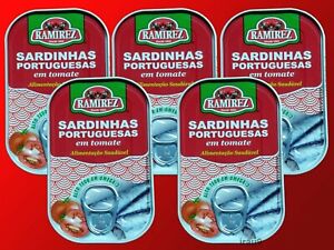 5 Cans Portuguese Sardines in Tomato Sauce 125g, 4.4oz Rich in Omega3 & Calcium