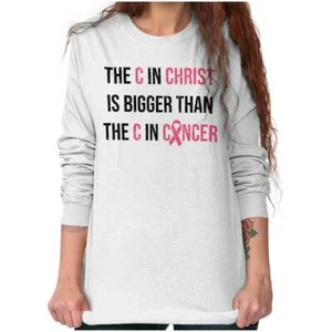 Christian Breast Cancer Survivor Awareness Long Sleeve Tshirt for Men or Women - Picture 1 of 10