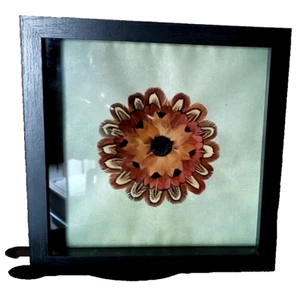 Grüner Fasan Feder Bild Wandbild Mandala 8x8 Vogel Tierwelt - Bild 1 von 5