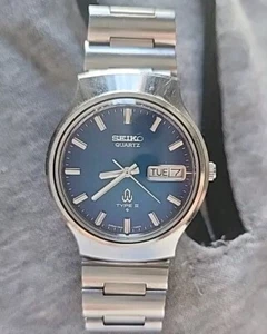 Reloj Pulsera Seiko Tipo 2 Azul Vintage - Imagen 1 de 7