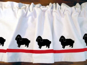 English Toy Spaniel Dog Window Valance Curtain Color choices - Picture 1 of 10