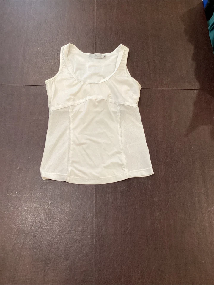 Adidas Stella McCartney Women’s Tank Top White Vented Side And Back Panels Med - Image 1 of 3