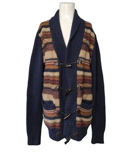 H&M Lambswool Blend Toggle Button Men's Cardigan Sweater Size M Shawl Boho - Picture 1 of 8