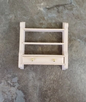 Dollhouse Hanging Shelf with Drawer 1:12 Scale Furniture Unpainted Wood - Image 1 of 4
