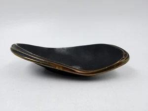 Art Déco Schale,Aschenbecher Metall Bronze? Schwarz/Gold geschwungen- Markiert - Bild 1 von 12