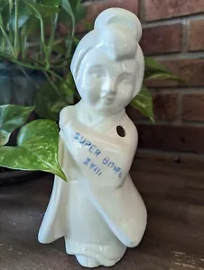 Vtg 1984 Superbowl XVII Japanese Steakhouse Geisha White Ceramic Tiki 9" Rare - Picture 1 of 11