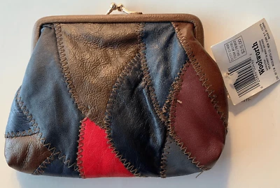 Bolso de Mano Bolso de Colección Woolworth Boho Cuero Genuino Monedero Retazos Nuevo con Etiquetas Nuevo de Lote Antiguo Foto 1 de 4