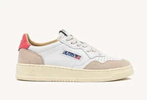 AUTRY MEDALIST NIEDRIGE SNEAKER IN LEDER/WILDLEDER WEISS UND TEAROSE AULW LS78 - Bild 1 von 6