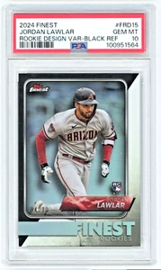 Jordan Lawlar - 2024 Topps Finest RC Black Refractor /10 PSA 10 GEM Dbacks - Picture 1 of 10