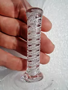GENUINE 18TH CENTURY GEORGIAN c1750 DOUBLE OPAQUE TWIST CORDIAL GLASS - Picture 1 of 13