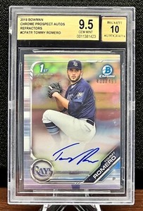 2019 Bowman Chrome TOMMY ROMERO Refractor Rookie Card Auto 10 /499 BGS 💎 9.5 👀