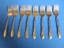 8 SILVERPLATE SALAD DESSERT FORKS 6 1/4  INCHES CHATEAU 1934 WM. A. ROGERS
