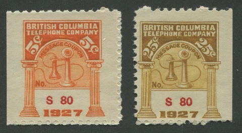 CANADA REVENUE BCT91, BCT92 BRITISH COLUMBIA TELEPHONE FRANKS Cover