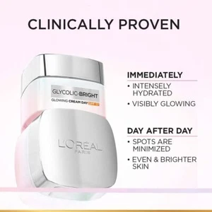 L'Oreal Paris Glycolic Bright Day Cream with SPF 17 (50ml)Skin Brightening Cream - Picture 1 of 5