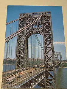 New York City NY George Washington Bridge Scenic Landmark Chrome Postcard - Picture 1 of 3
