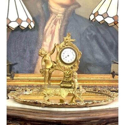 Clock Old Vintage Victorian Style Brass With Cherub Design Decor • 295$