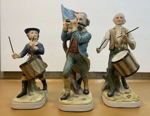 Juego de 3 figuras Lefton Spirit of '76 Revolutionary War Fife & Drummer 2041 de colección - Imagen 1 de 7