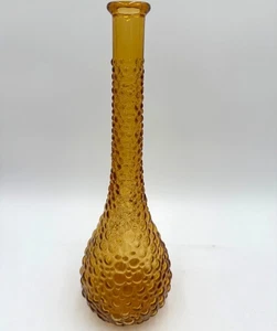 Vintage MCM Braunglas Flasche Bubble Genie Dekanter Hobnail 70er ohne Stopfen - Bild 1 von 10