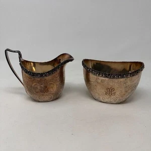 Vintage SM Cream & Sugar England 23 Antik Viktorianisch Silber? - Bild 1 von 10