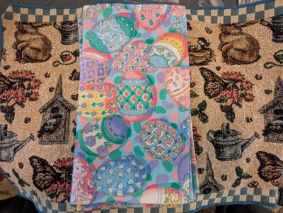 Vintage Easter Egg Napkins Cotton Fabric lot of 4 Tobin eggspress NIP - Image 1 of 4