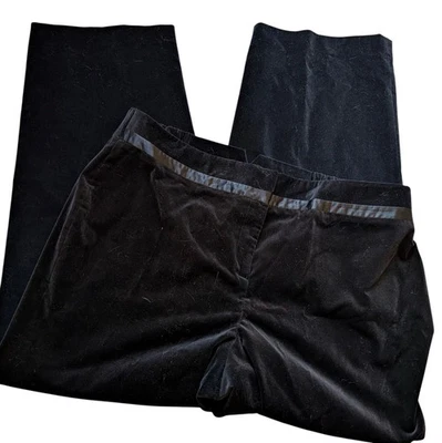 NWT Bloomingdales Black Velvet Pants Women's 20W Classic Party Quiet Luxury - Image 1 of 4