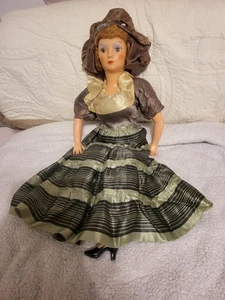 24 Zoll antike Stoff Boudoir Puppe handbemalt Hartplastik Gesicht, Tänzerin - Bild 1 von 8