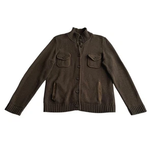 Lauren Ralph Lauren Reitsport Pullover oliv Baumwolle Wildlederimitatbesatz Knopfleiste XL - Bild 1 von 8