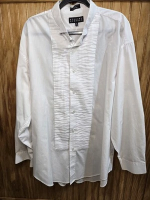 Camisa de vestir de esmoquin blanca para hombre, Bergamo Nueva York, -2XLT~18-18 1/2~36/37 Foto 1 de 3