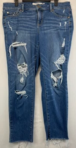 Torrid Jeans - Womens 12 - Blue - Boyfriend Crop - Distressed/Destroyed (4136) - Picture 1 of 21