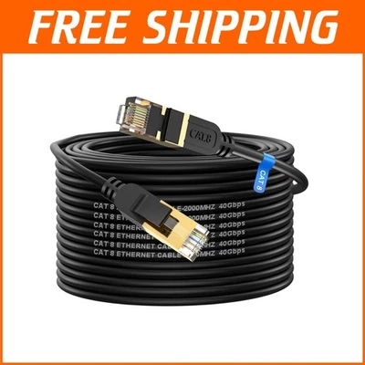 Cavo Ethernet 100FT Cat 8 - Cavo LAN resistente 40Gbps per giochi e streaming - Immagine 1 di 4