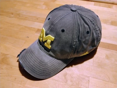 Distressed Adidas Michigan Fitted Hat L/XL - Image 1 of 4