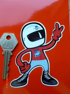 MV AGUSTA Full Face Helmet Rider 2 fingered salute motorcycle STICKER Ago F4 etc - Picture 1 of 1