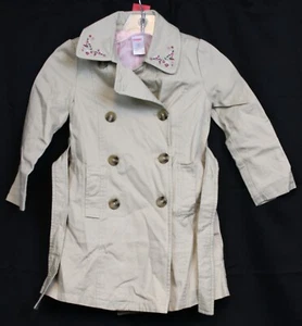2007 Gymboree Girl Detective Trench Coat sz 5 NWT Flower Embroidered Jacket - Picture 1 of 9