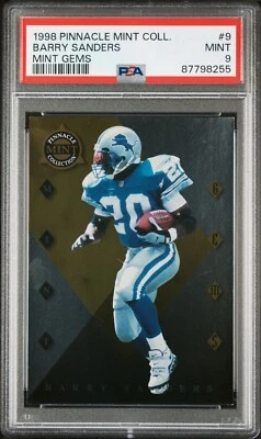 1998 Pinnacle Mint Collection #9 Barry Sanders MINT GEMS Mint PSA 9 - Image 1 of 2