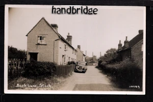 Stock, Motor Car in Back Lane - north of Billericay - real photographic postcard - Foto 1 di 1