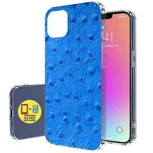 Funda delgada para Apple iPhone 14 Pro, estampado azul avestruz, pantalla de vidrio, EE. UU. - Imagen 1 de 8