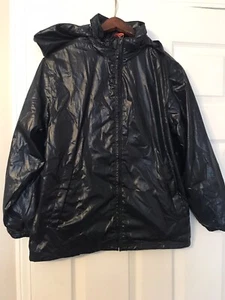 NWT GAP Kids Sz 10 L Hooded Zip Up Rain Lightweight Jacket Lined Dark Blue - Picture 1 of 5
