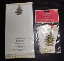 12 SPODE CHRISTMAS TREE Gift Tags & Magnetic Notepad NIP