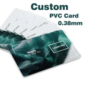 300 Custom PVC Business ID Card Own Design Logo Name Plastic Waterproof 0.38mm - Picture 1 of 23