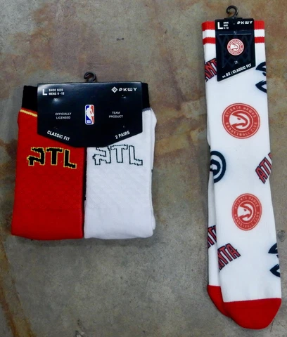 Atlanta Hawks Trae Young 3 Pack NBA Socks Jersey Home Away Panel Crew Red Neon Cover