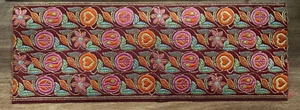 Vintage Embroidered Fabric Panel - Hippie Boho Design - Peace, Love Yin-Yang - Picture 1 of 5