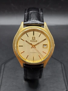 TITUS Automatic MOD 309101 Herren 17 Jewel Swiss Automatik vergoldete Uhr 70er Jahre - Bild 1 von 19