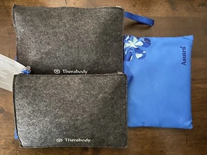 2 United  Airlines Polaris Therabody  Amenity Kit Cross Felt Bag Asutra Kit - Picture 1 of 5