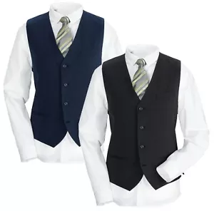 Mens Wool Mix Waistcoat Vest Wedding Formal Work Caterer Vintage Work Tweed - Picture 1 of 20