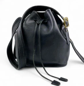 Vintage Coach 9952 Lula’s Legacy Drawstring Shoulder Bag Black Leather USA - Bild 1 von 11