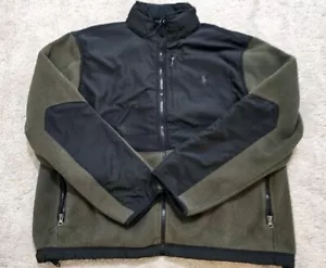 Polo Ralph Lauren Hybrid Fleece Jacket Colorblock Green Xl - Picture 1 of 7