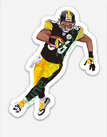 Hines Ward#86 MAGNET -Pittsburgh Steelers NFL Vector art Man Cave Hardhat Cover