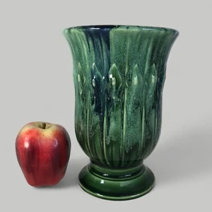 Vintage McCoy Diamond Trim Blue and Green Drip Vase - Picture 1 of 7