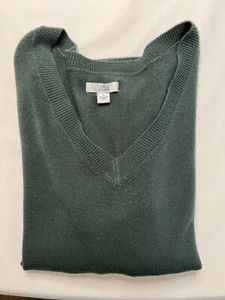 Croft & Barrow grün Langarm V-Ausschnitt Basic Pullover Damengröße Damen Large - Bild 1 von 5